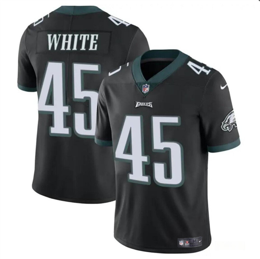 Men's Black Philadelphia Eagles #45 Devin White Vapor Untouchable Limited Stitched Football Jersey